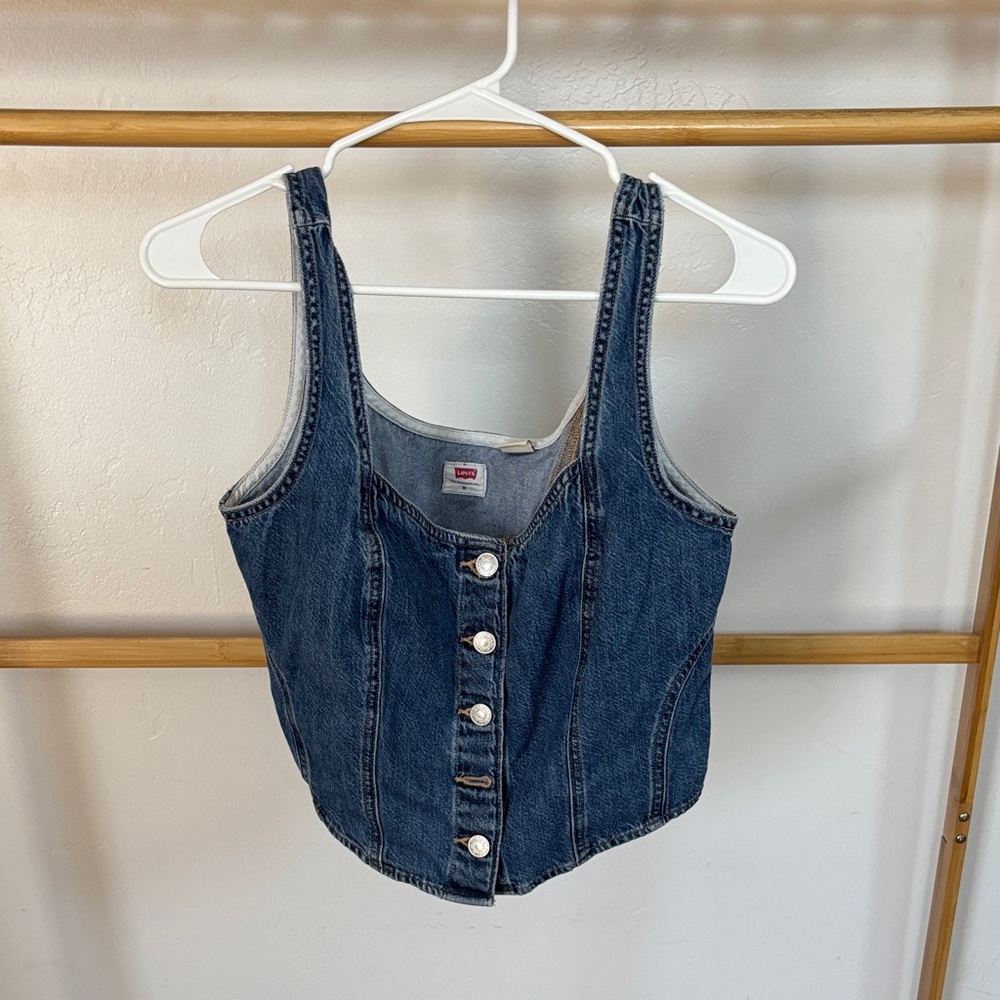 Levi's Blue Denim Tank Top